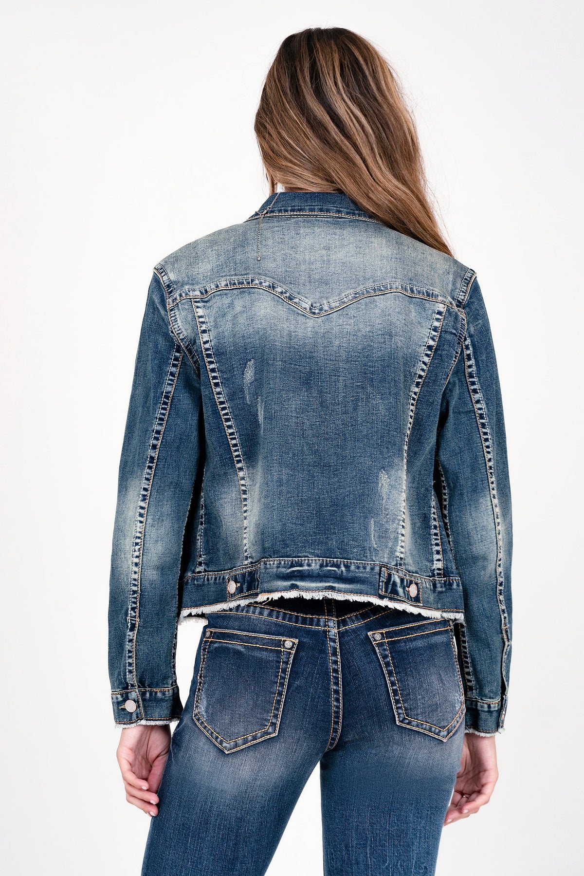 Vintage Blue Basic Women's Denim Jacket Grace in LA - Denim