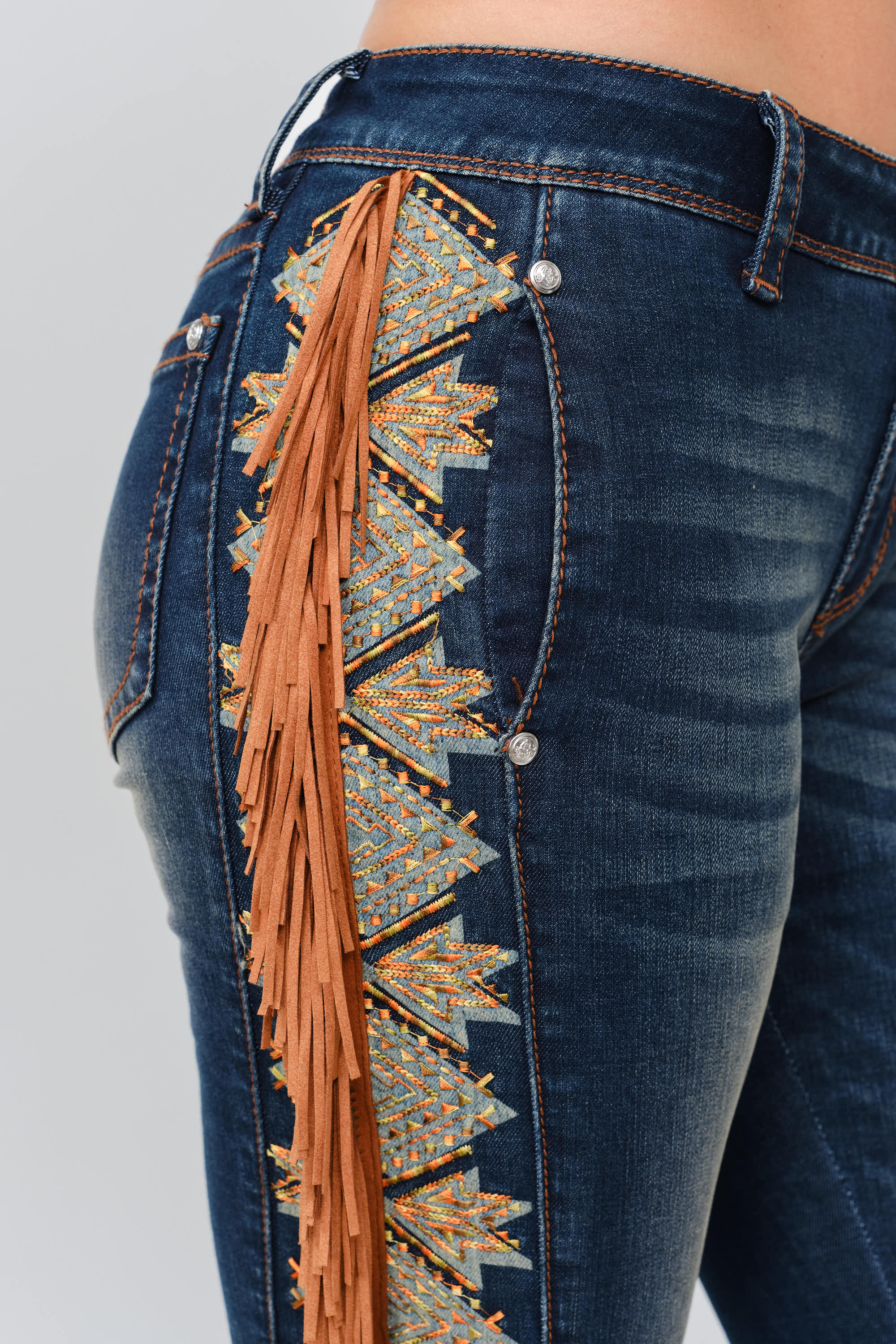 Tassel Trim Cowgirl Jeans Grace in LA