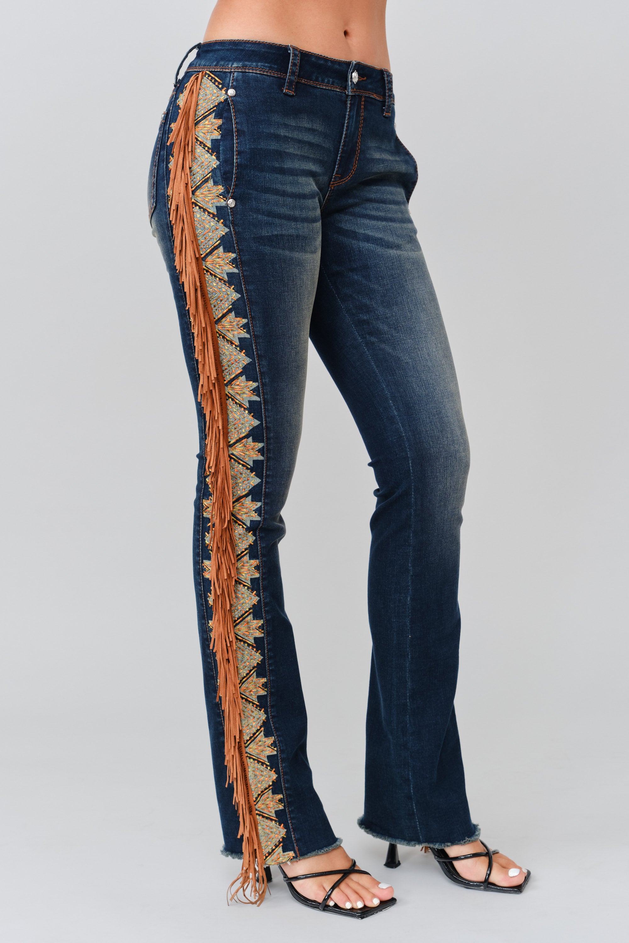 Tassel Trim Cowgirl Jeans Grace in LA