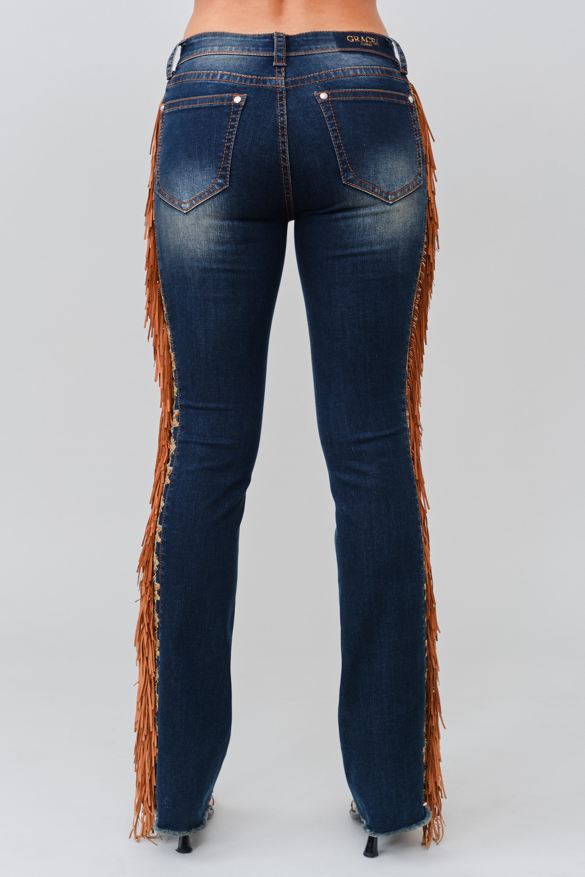 Tassel Trim Cowgirl Jeans Grace in LA