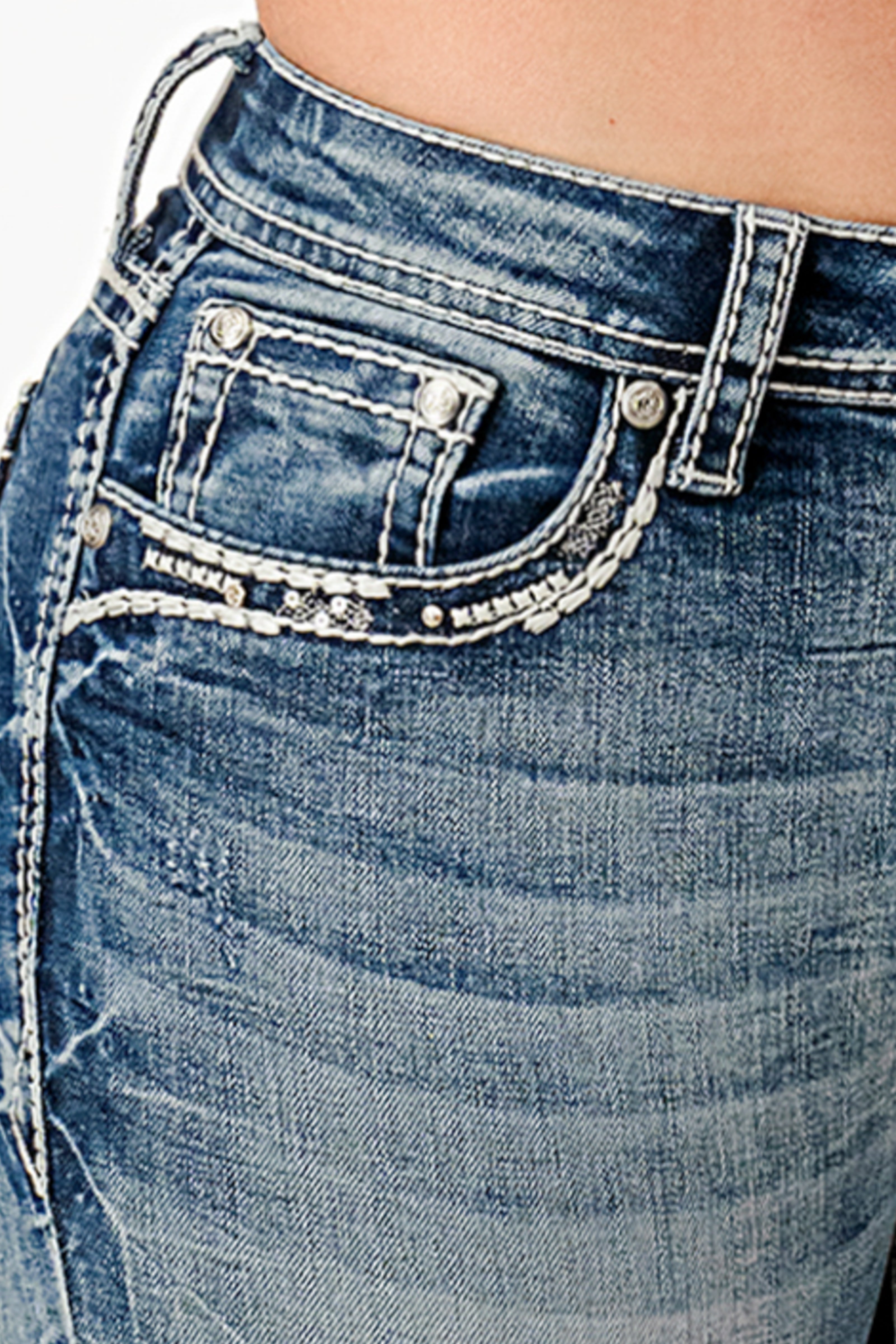 Cross Modify Mid Rise Bootcut Jeans Grace in LA