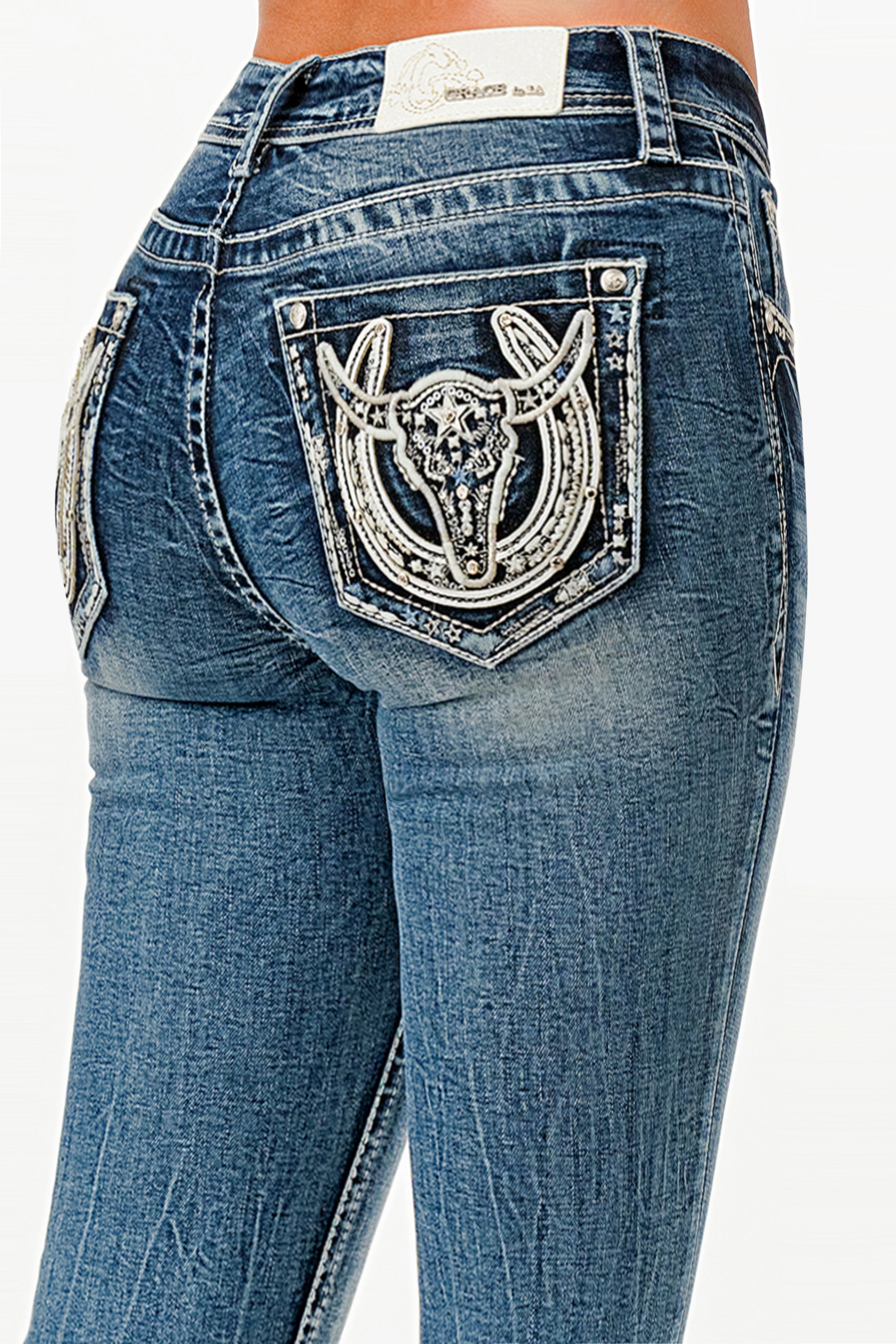 Lone Star Longhorn Bootcut Embellished Jeans
