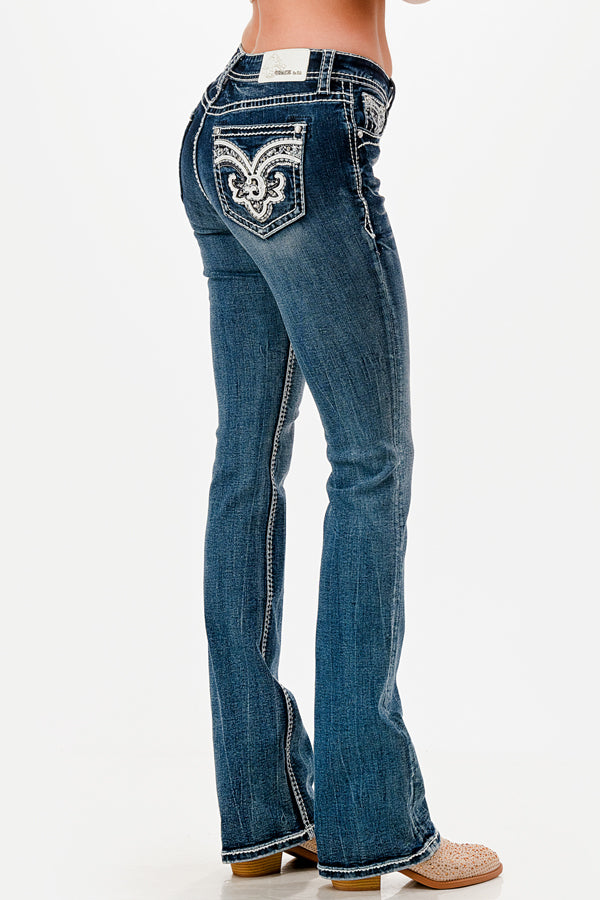 "G" Embroidery Bootcut Jeans Grace in LA