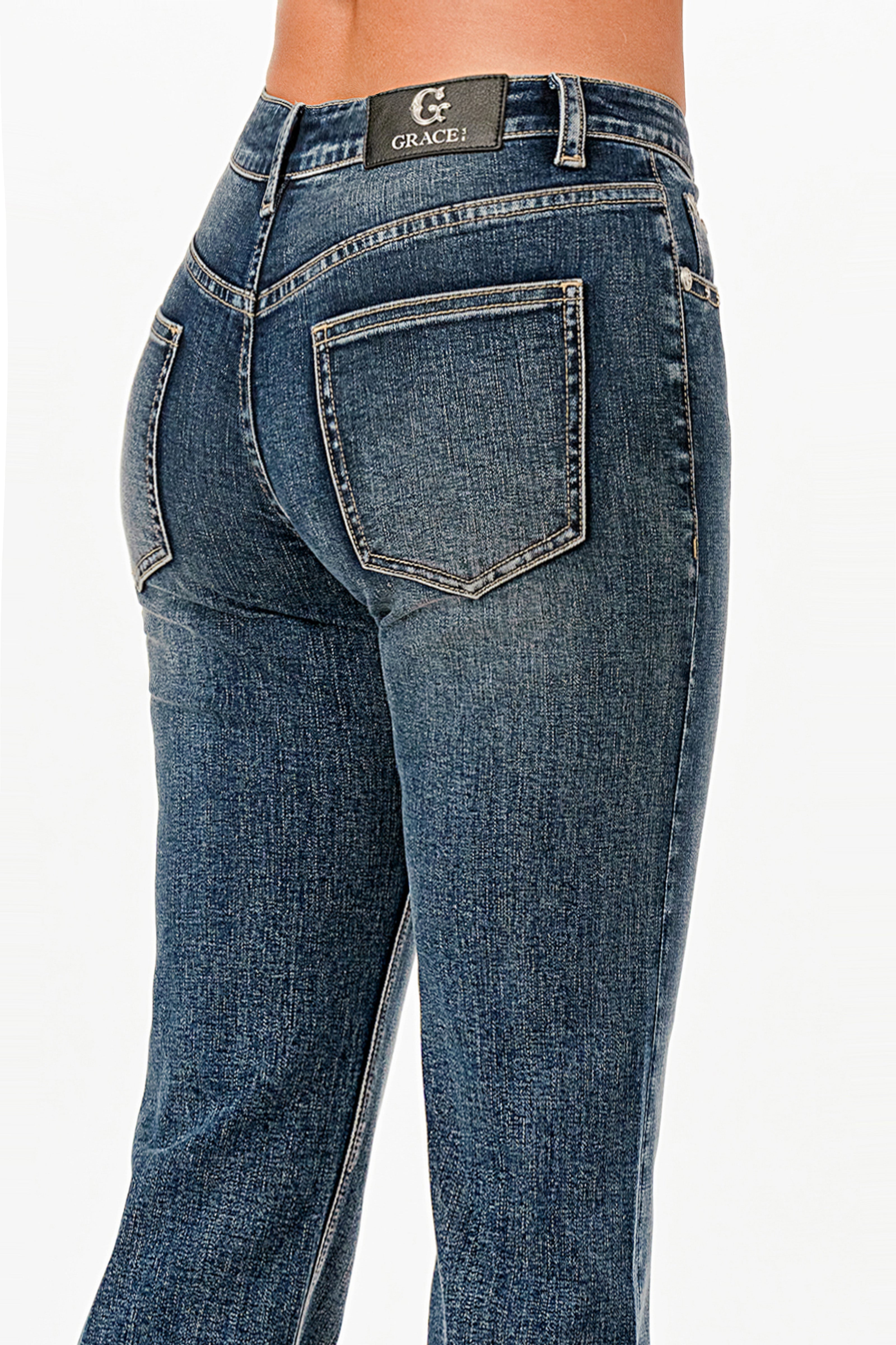 "The Curve Flattering" Mid Rise Straight Leg Jeans