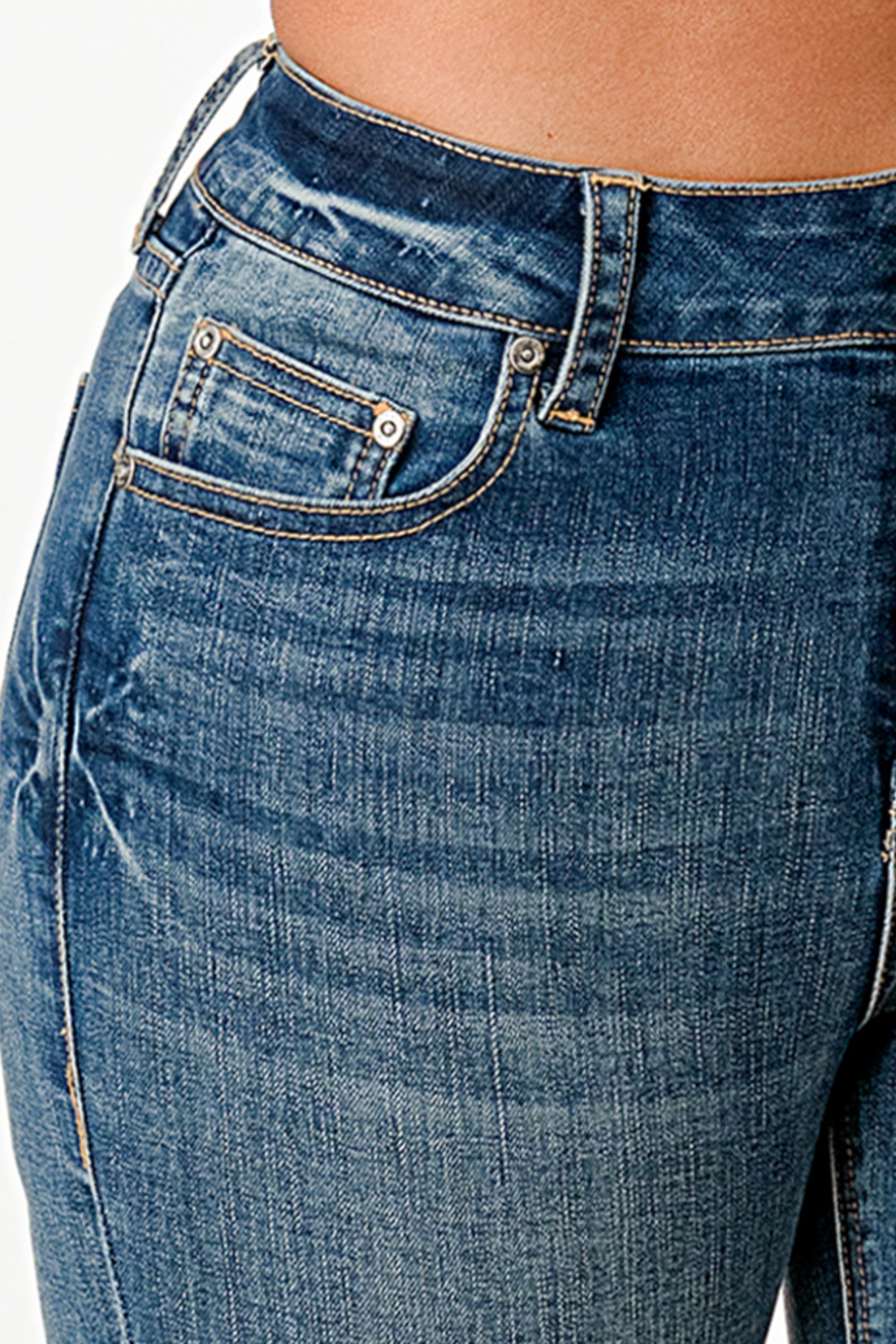 Embroidered Detail High Waist Flare