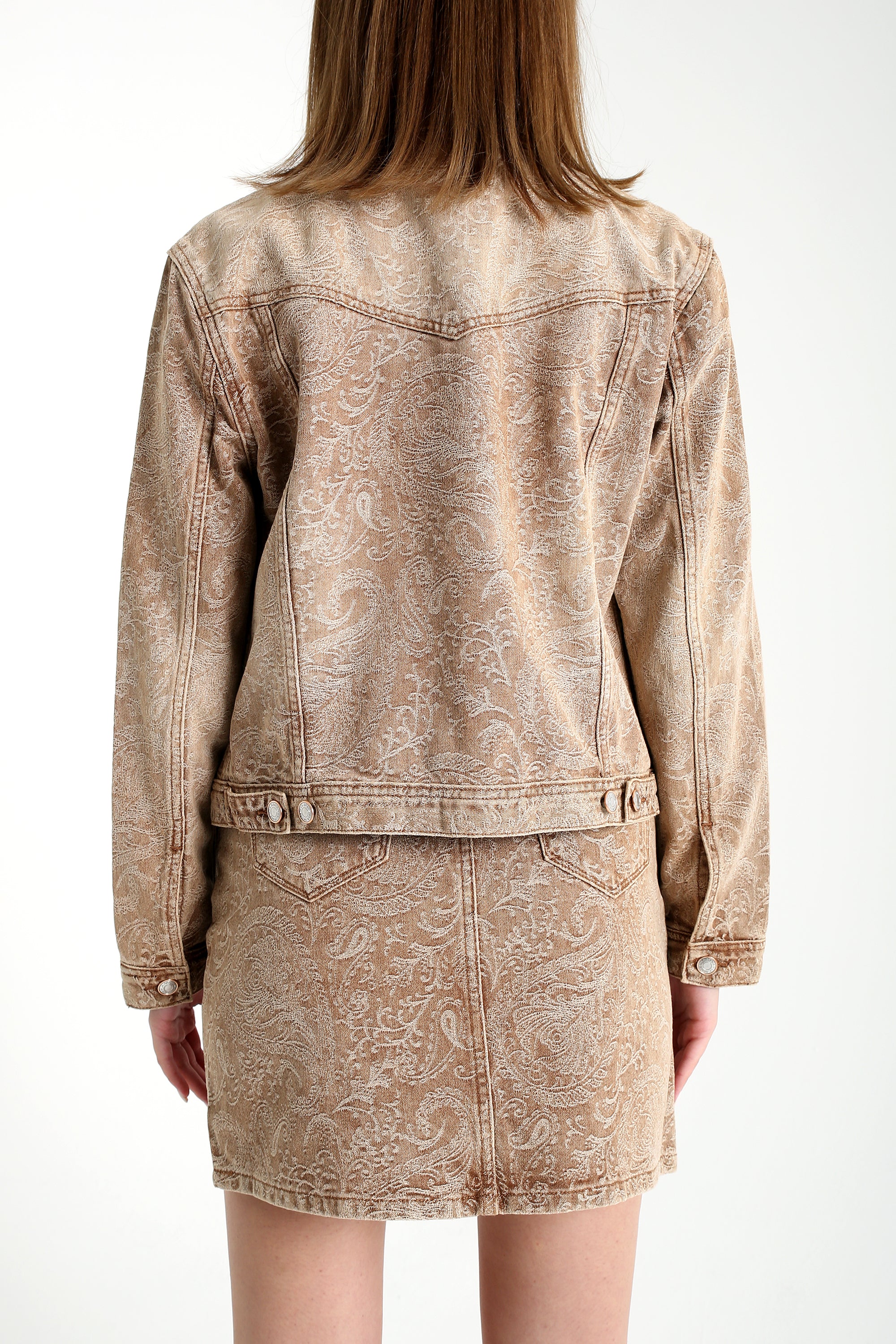 Jacquard Paisley Women's Embroidered Denim Jacket