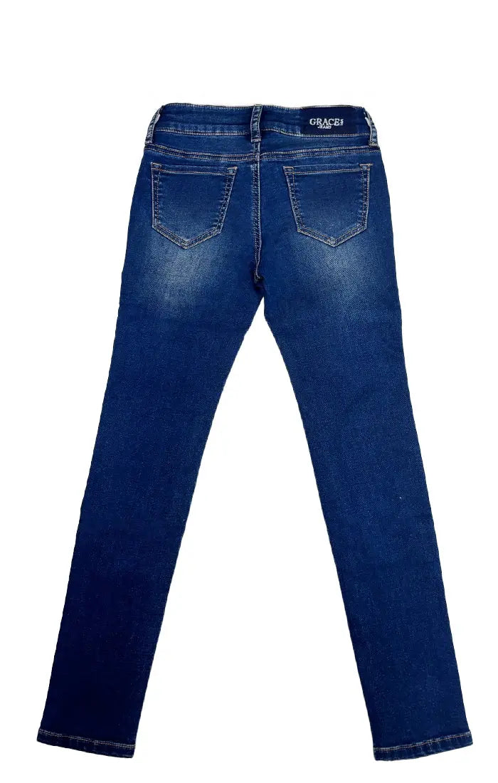 Basic 4 Pockets Soft Denim Girls Skinny Jeans Grace in LA GIRLS