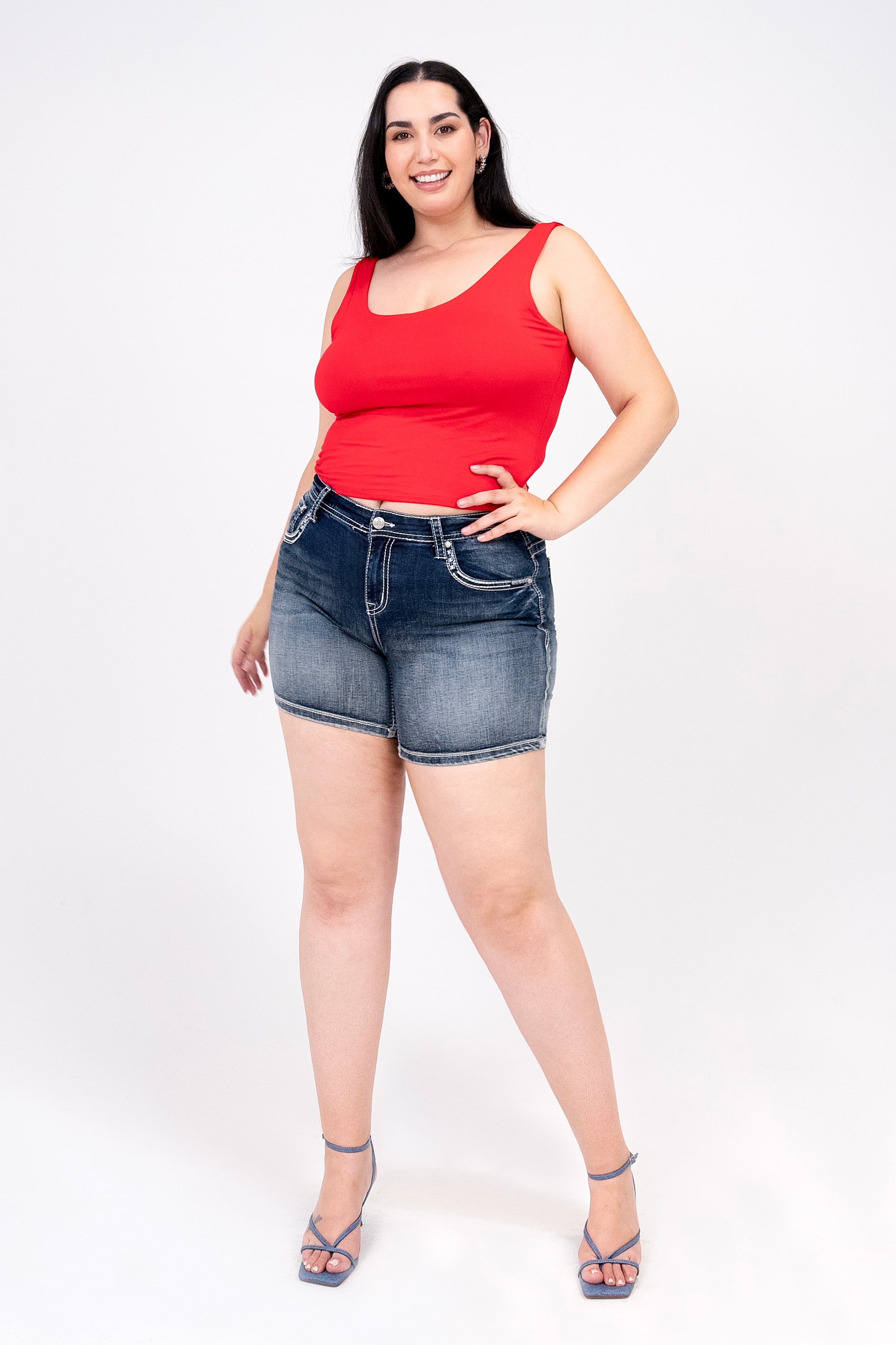 Jean shorts plus size hotsell