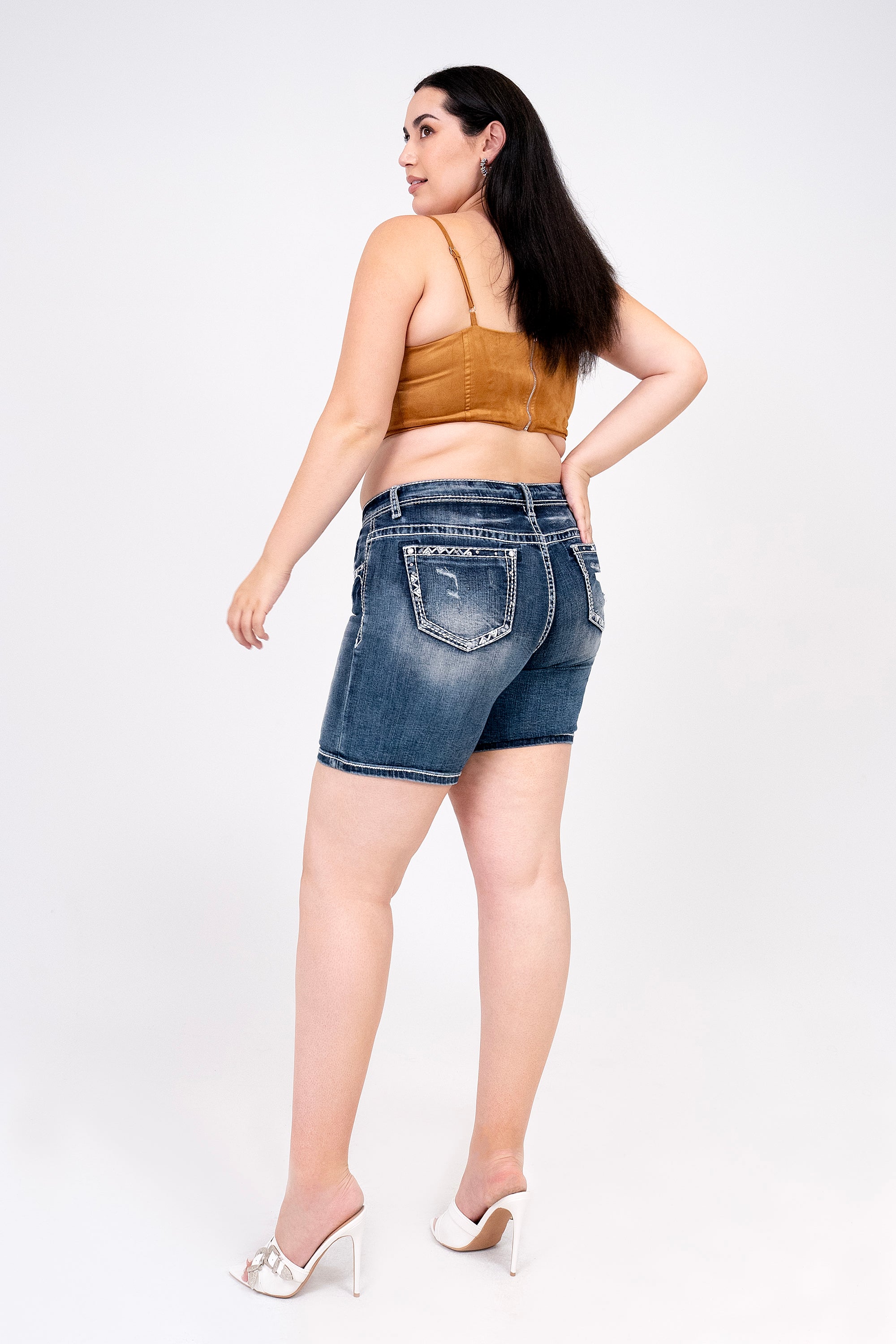 Plus size jean shorts cheap hotsell