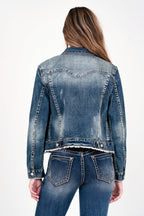 Vintage Blue Basic Women's Denim Jacket Grace in LA - Denim