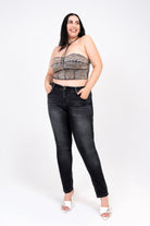 Black Basic Soft Denim Plus Size Skinny Jeans Grace in LA - Denim