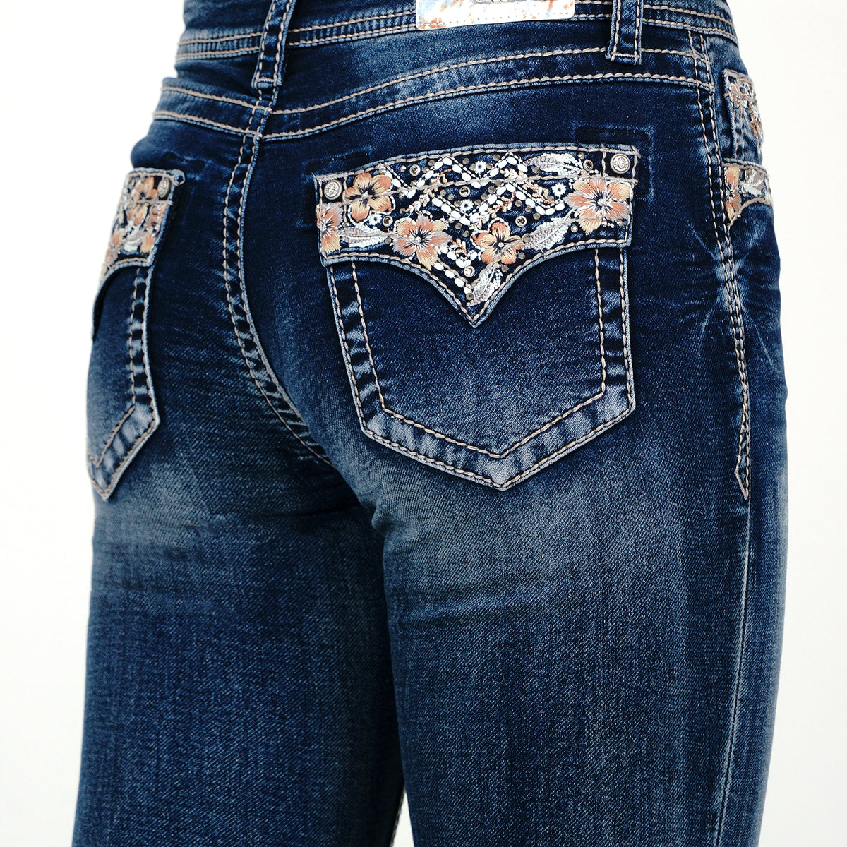 Miss Me Women's Denim Jeans 27 Bootcut hotsell Flap Pockets Western Cowgirl Embellished