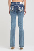 Horse Shoe Embroidery  Bootcut Jeans