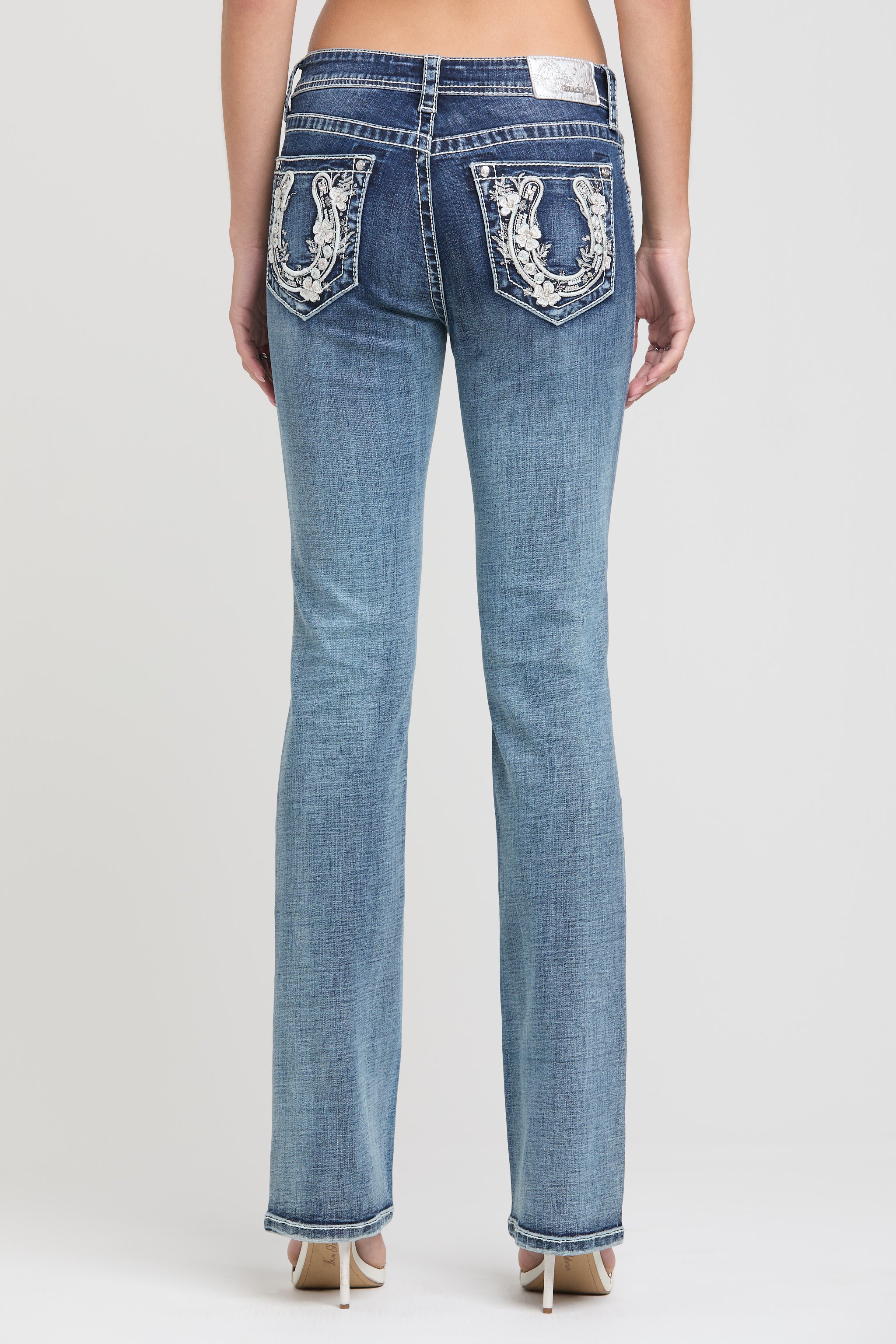 Horse Shoe Embroidery  Bootcut Jeans