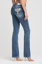 Aztec Embroidered Bootcut Jeans