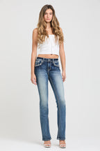 Aztec Yoke Embroidery  Bootcut Jeans