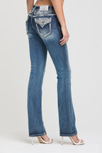 Aztec Yoke Embroidery  Bootcut Jeans