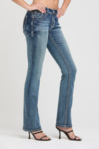Dream Catcher 3D Mid Rise Bootcut Embroidered Jeans