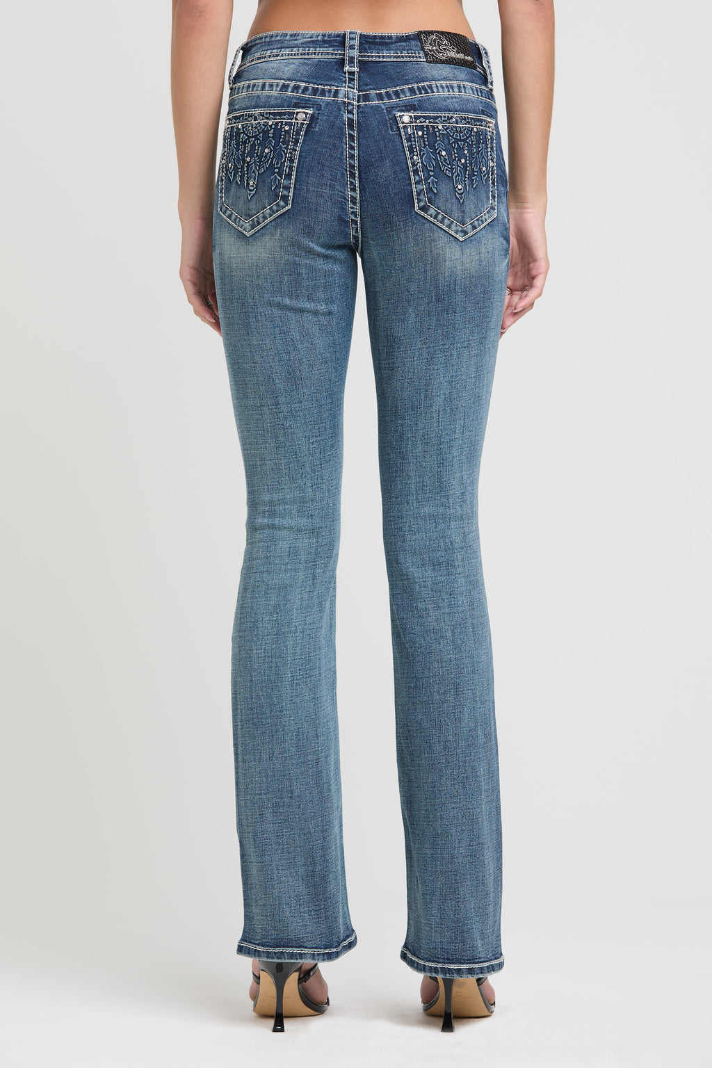 Dream Catcher 3D Mid Rise Bootcut Embroidered Jeans