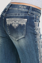 Side Embroidery Detail  Bootcut  Jeans