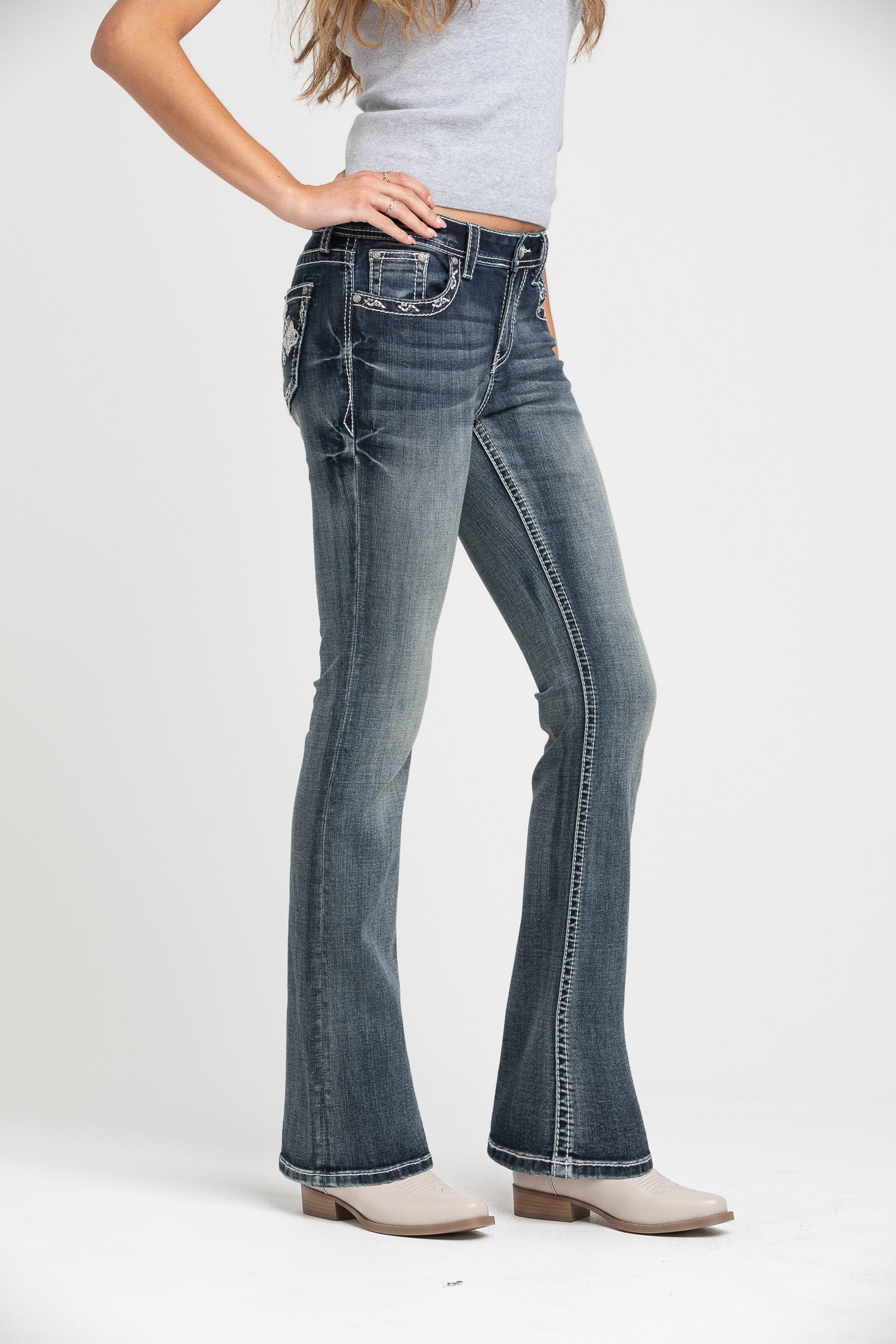 Cross Sequin Bootcut Jeans for Women – Grace in LA