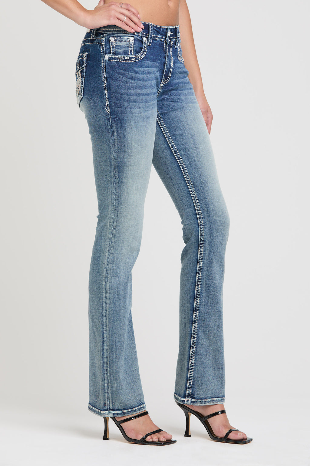 Horse Shoe/Floral Modify  Bootcut  Jeans