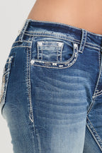 Horse Shoe/Floral Modify  Bootcut  Jeans