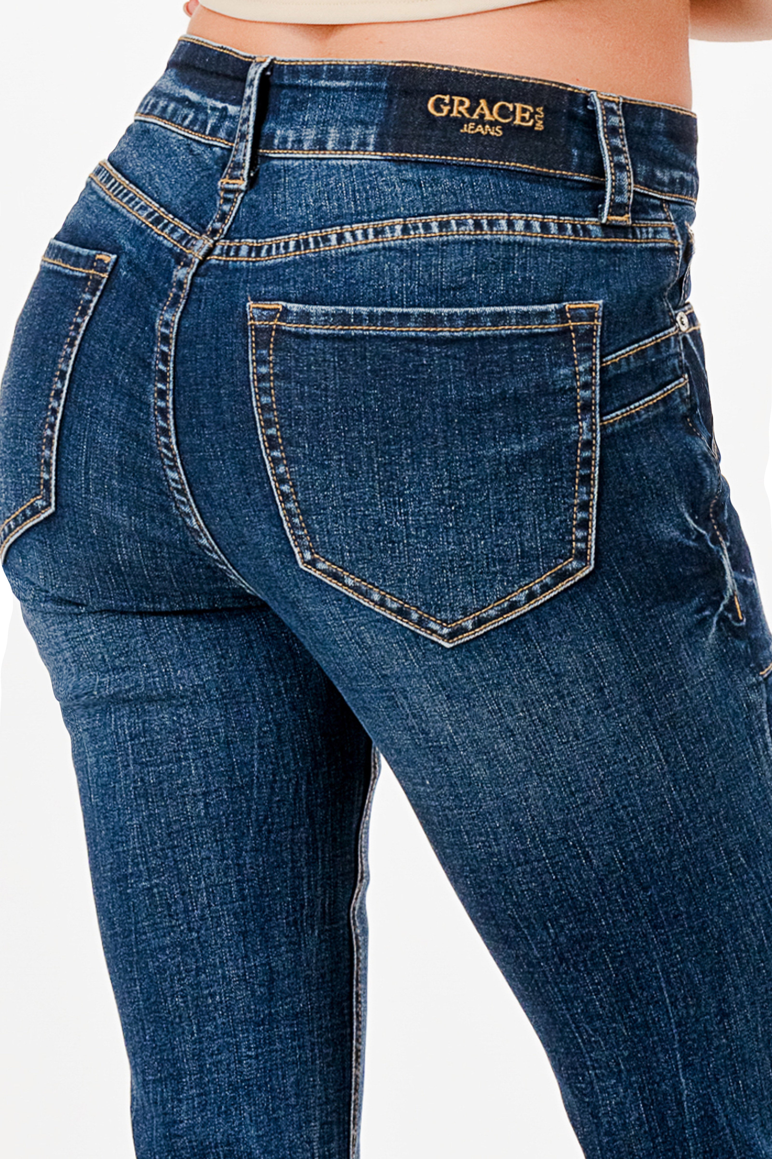 Basic 5 Pocket Mid Rise Bootcut  Jeans Grace in LA