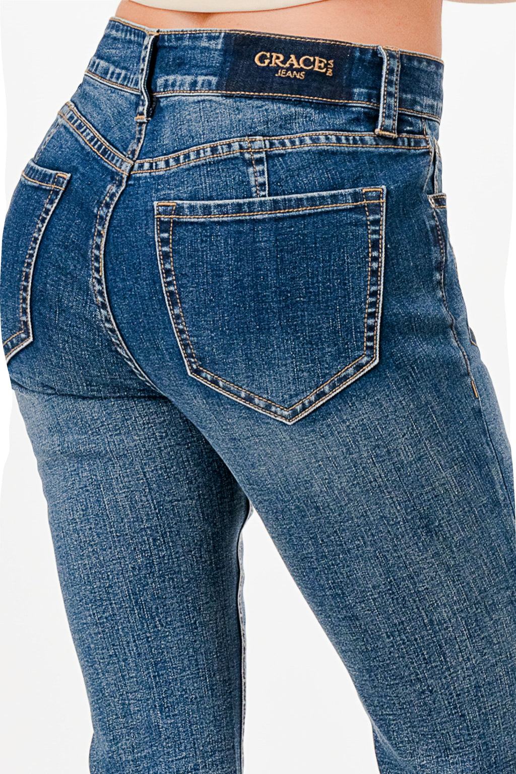 Seam Center Mid Rise Bootcut  Jeans Grace in LA