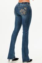 Floral Embroidery Bootcut Jeans Grace in LA