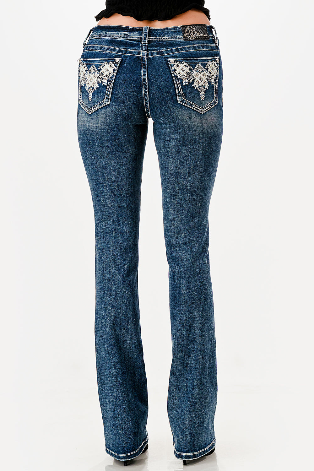 Aztec Embroidery  Bootcut Jeans