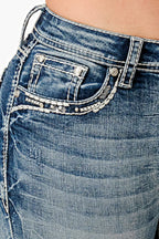 Cross Modify Mid Rise Bootcut Jeans Grace in LA