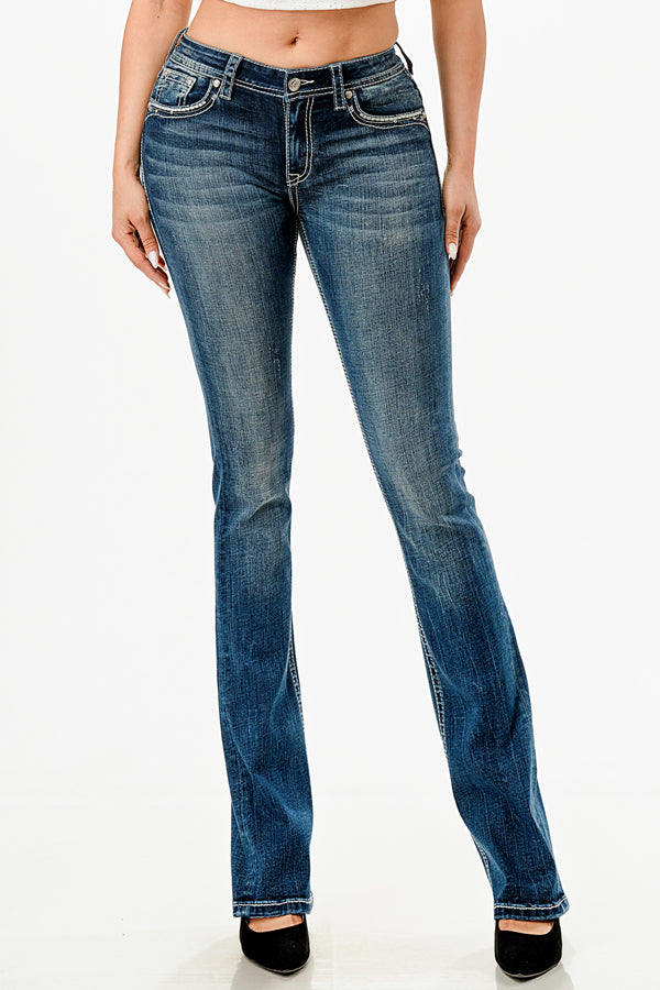 Colorful Cross Embellished Jeans Grace in LA - Denim