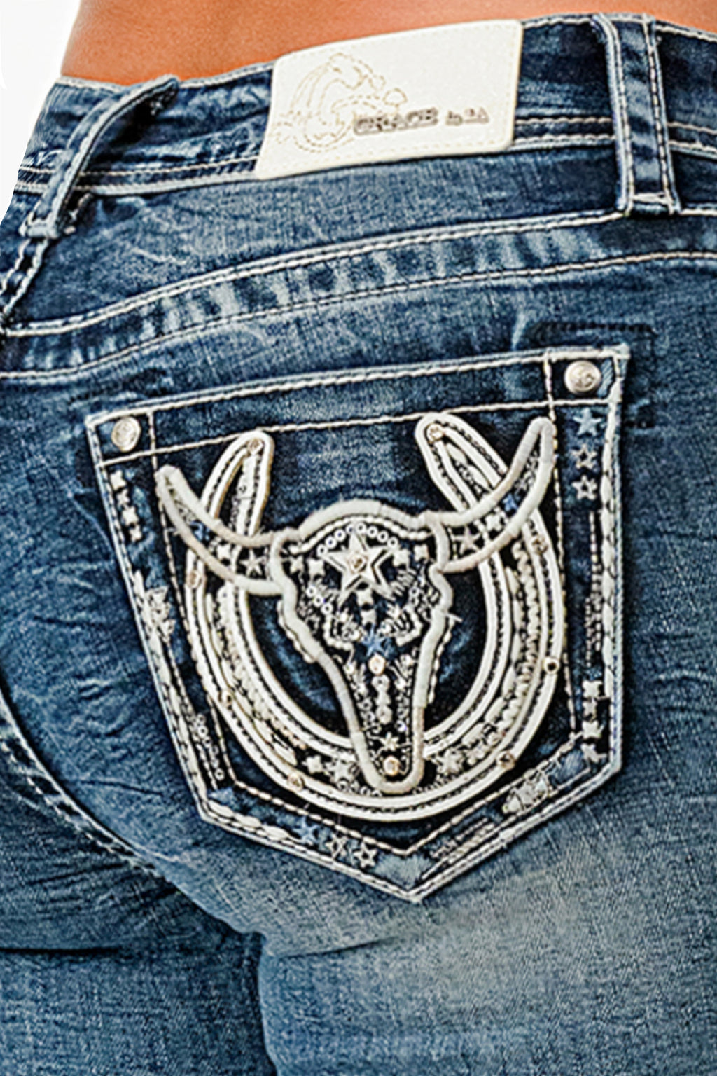 Lone Star Longhorn Bootcut Embellished Jeans