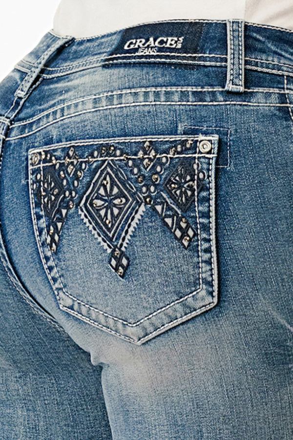 Aztec Bootcut Embellished Jeans