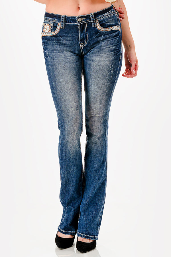 Cross/Aztec Modify Bootcut Jeans
