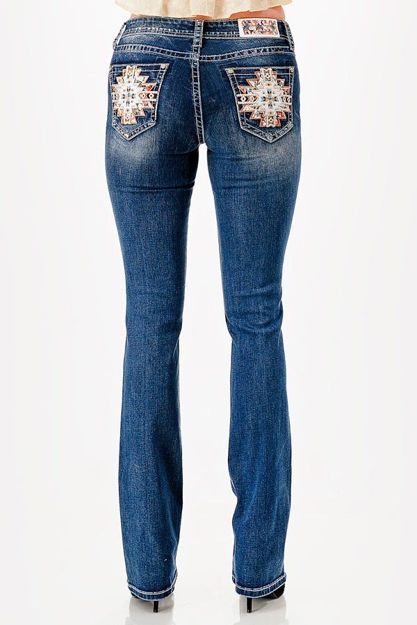 Cross/Aztec Modify Bootcut Jeans