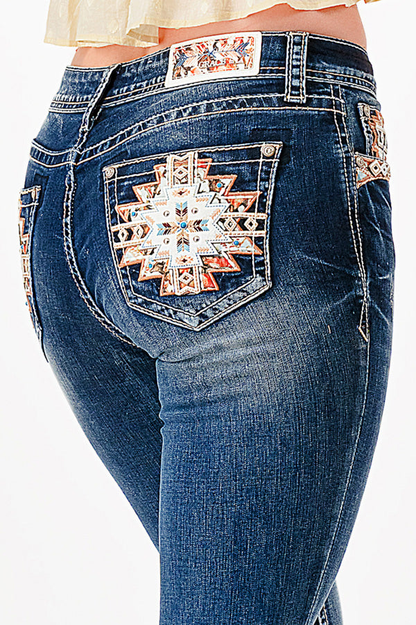 Cross/Aztec Modify Bootcut Jeans