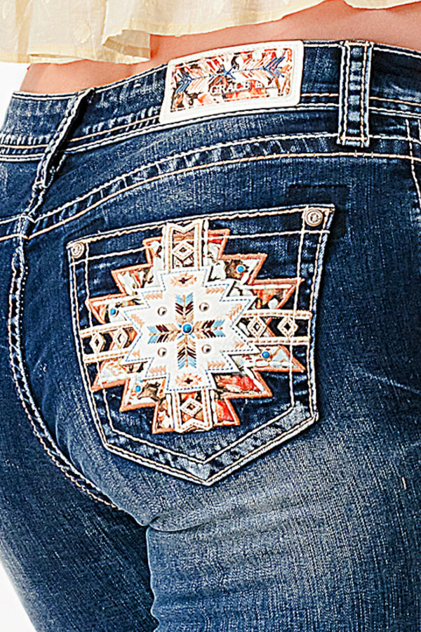 Cross/Aztec Modify Bootcut Jeans