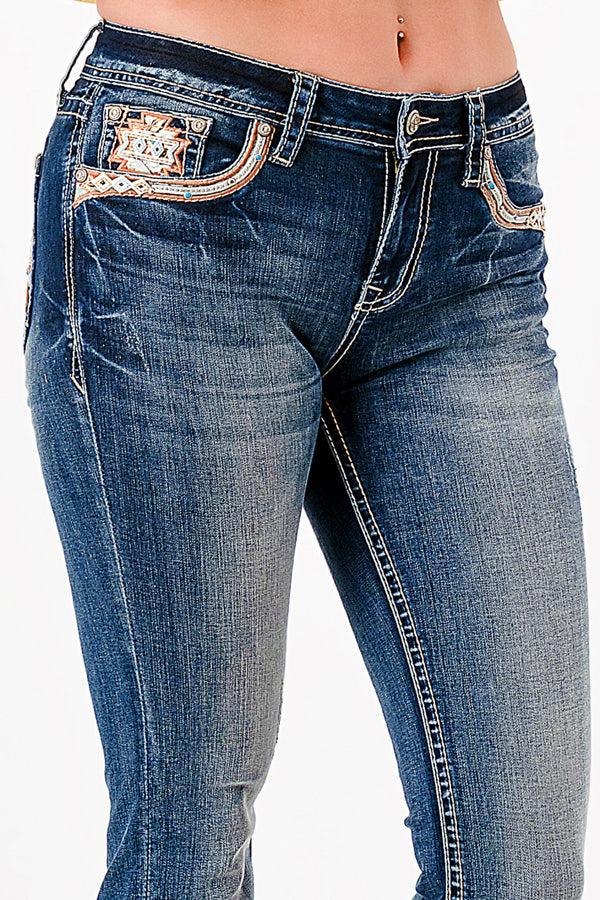 Cross/Aztec Modify Bootcut Jeans