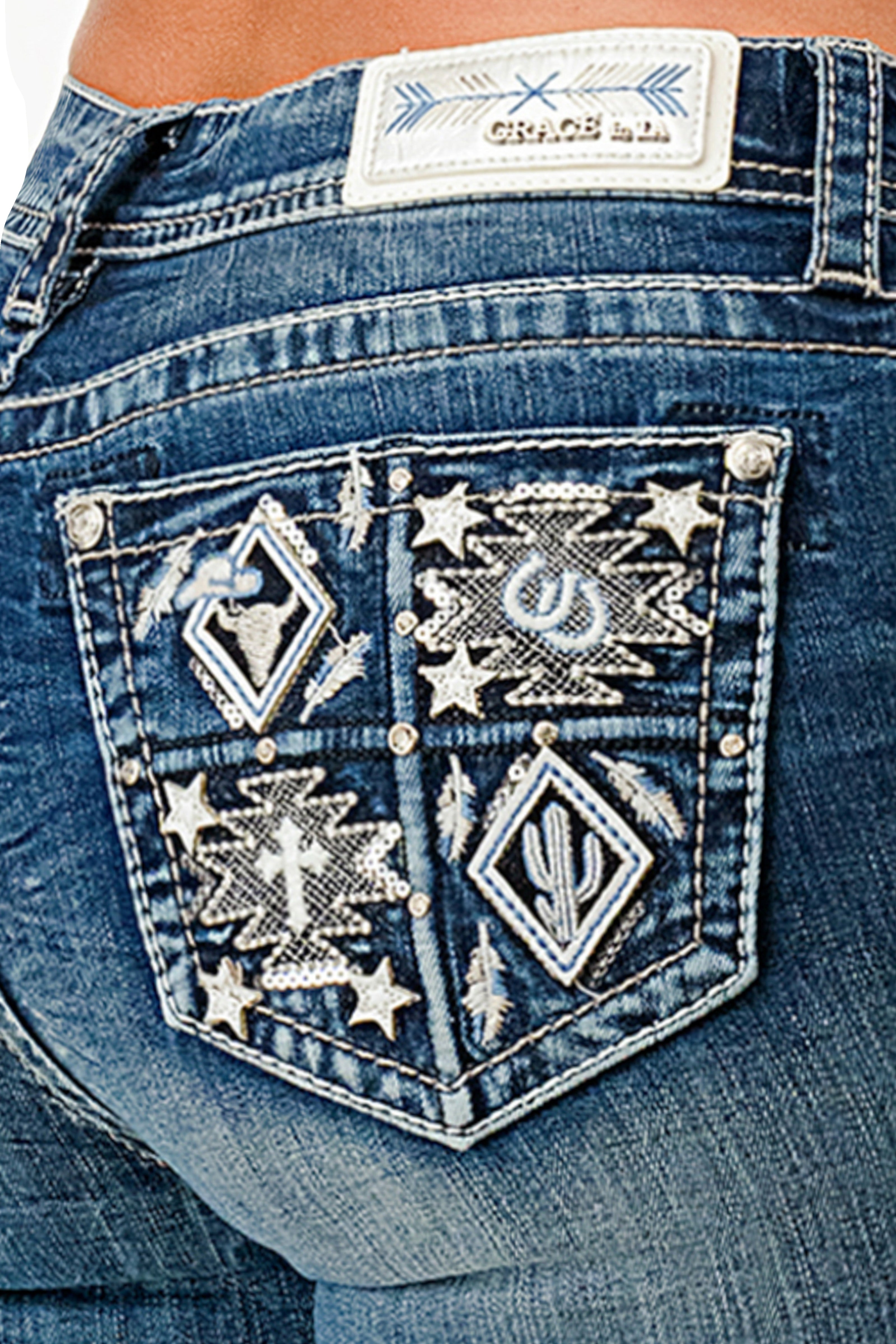 Four Corners Rodeo Embroidered Bootcut Jeans
