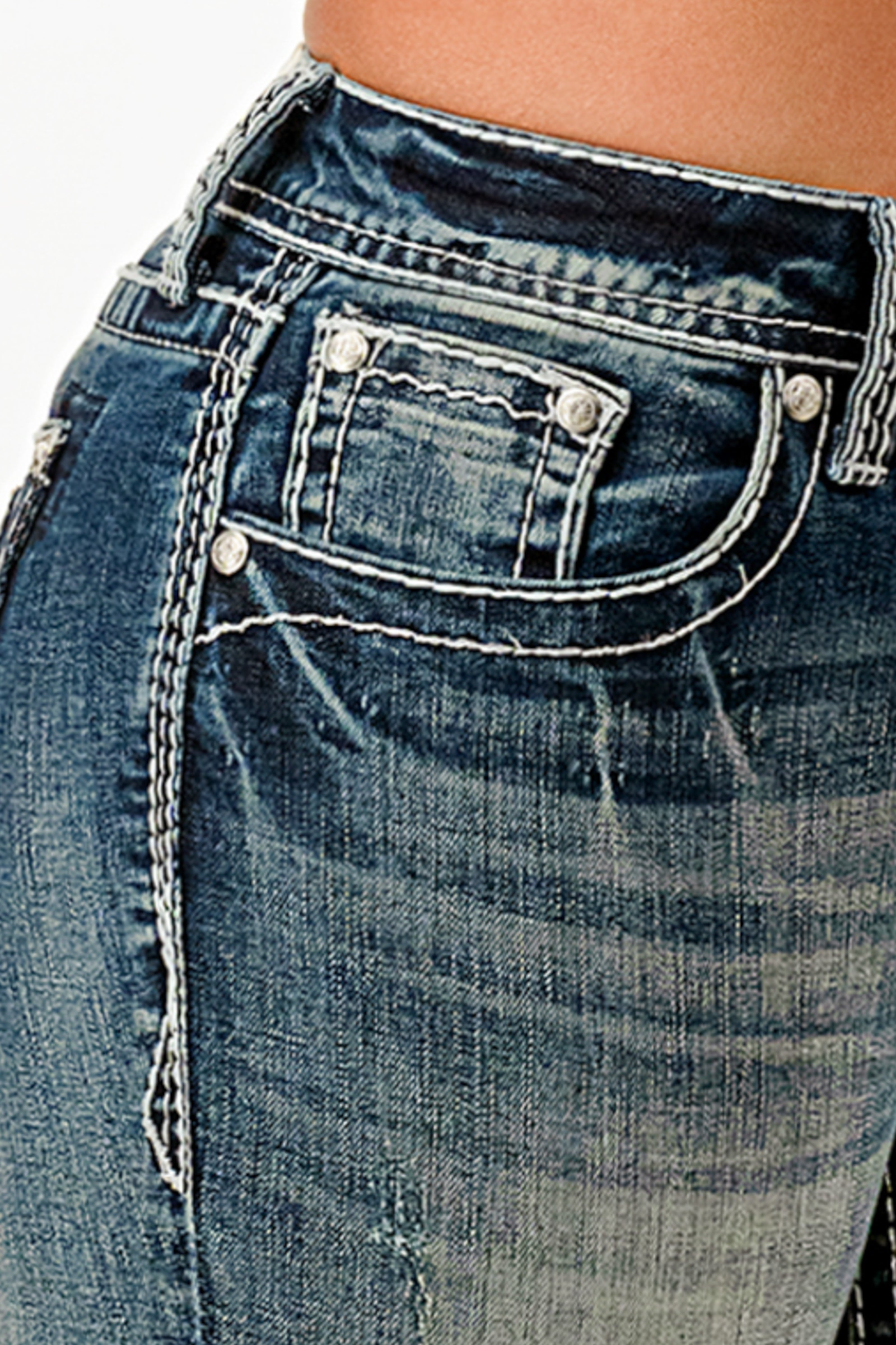 Paisley Embellished Rhinestone Jeans