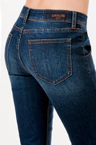 Buttons Detail Contemporary Mid Rise Bootcut Jeans Grace in LA