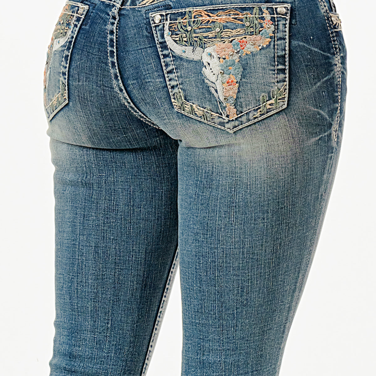 SHANE BOWDEN シェーンボーデン スカル 91×91cm Steer Head Embroidery Mid Rise Bootcut Jeans