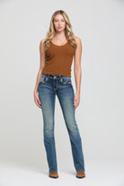 Aztec Diamonds Embroidery Bootcut Jeans Grace in LA