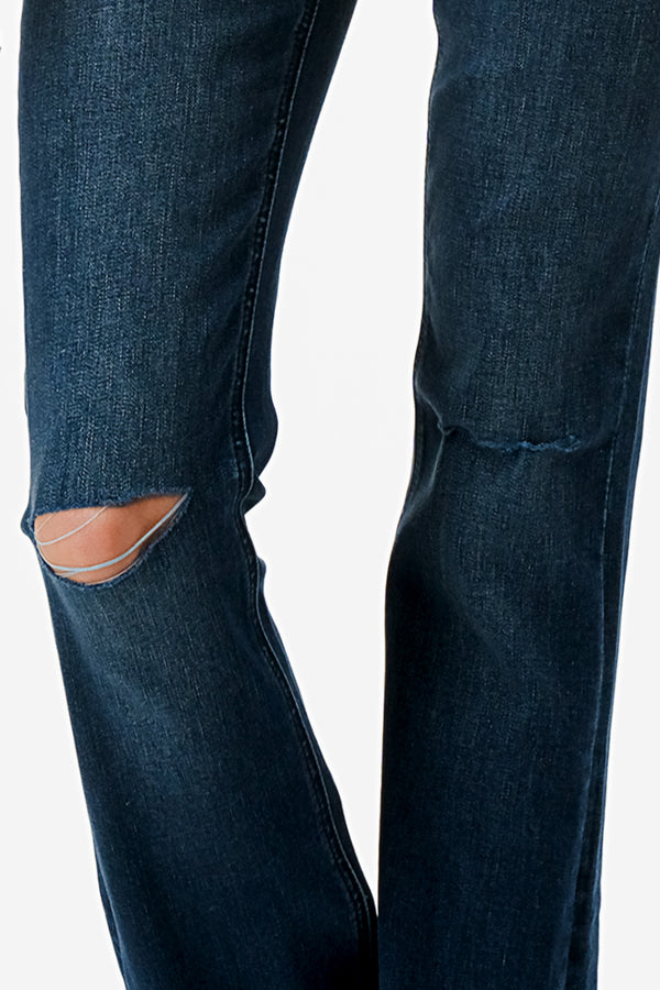 Basic 5 Pockets Design Mid Rise Bootcut Jeans