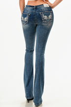 Wing Mid Rise Bootcut Soft Denim Jeans