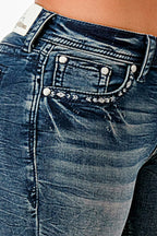 Wing Mid Rise Bootcut Soft Denim Jeans