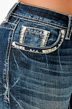 Steer Head Mid Rise Bootcut Recycle Fabric Jeans