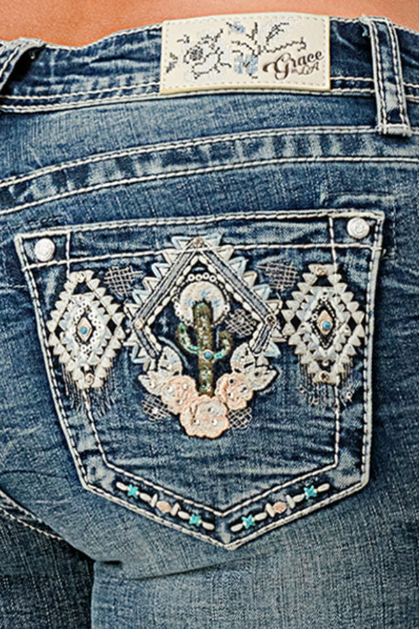 Aztec/Cactus Modify Bootcut Jeans